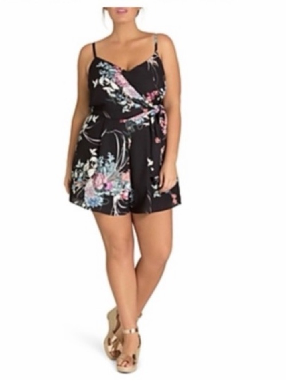 City Chic Floral Flourish Playsuit M 18 NWT